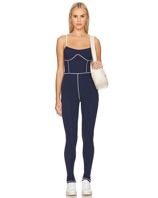 WeWoreWhat Blue Silhouette Ankle Flare Jumpsuit