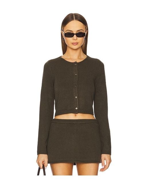 WeWoreWhat Black Fitted Crewneck Cardigan