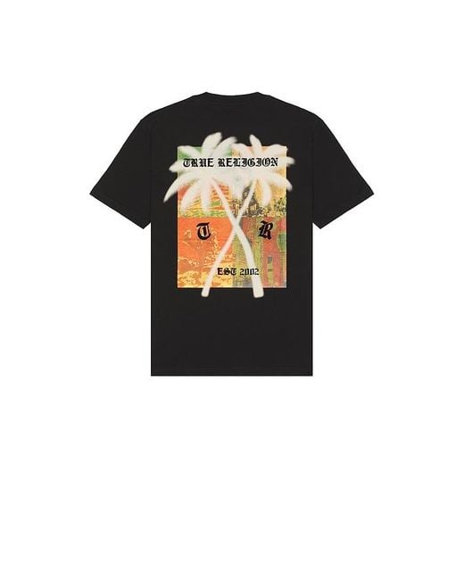 True Religion Black Palm Tree Tee for men