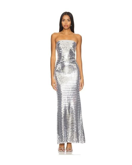 Simon Miller White Sculpty Strapless Sequin Dress