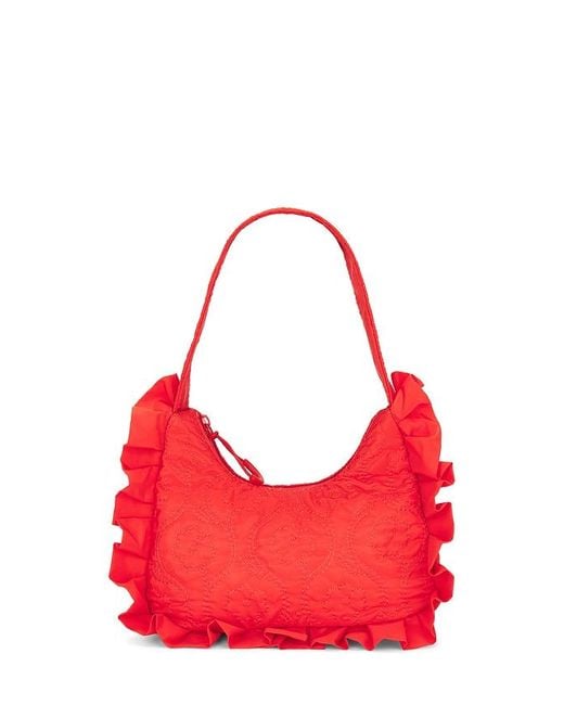 Damson Madder Red 90'S Frill Shoulder Bag