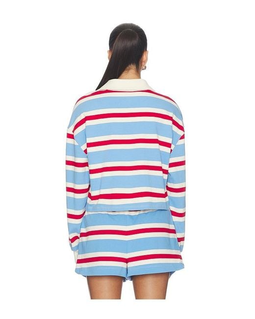 Year Of Ours Red Striped Cotton Jersey Rugby Pullover