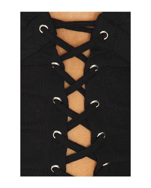 h:ours Black Arya Top