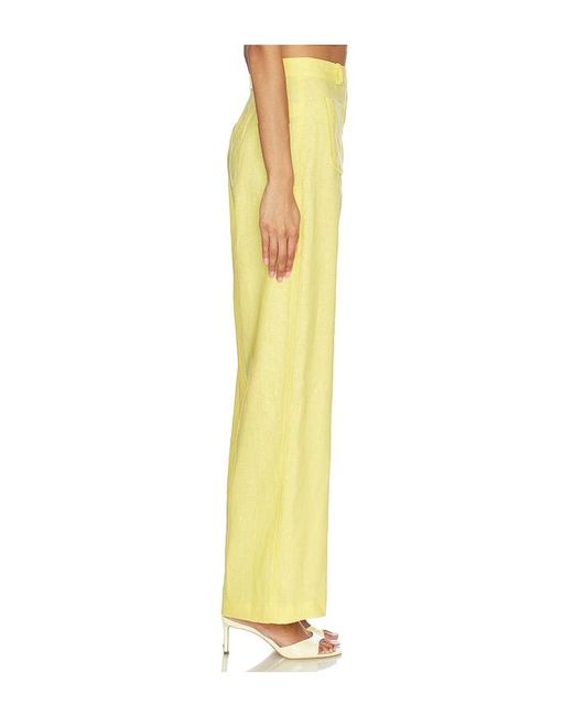 Matthew Bruch Yellow Pleated Barrel Button Pocket Pant