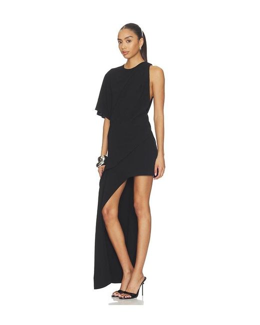 Bardot Black Halsey High Low Drape Dress