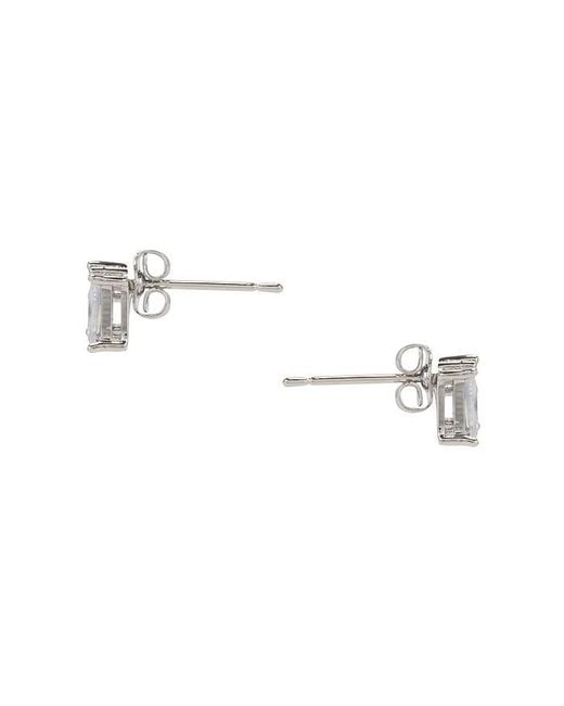 By Adina Eden Metallic Cz Teardrop X Baguette Stud Earring