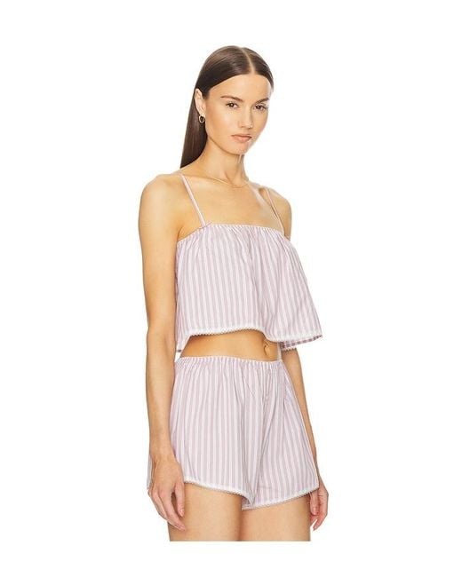Helsa White Wide Stripe Poplin Camisole