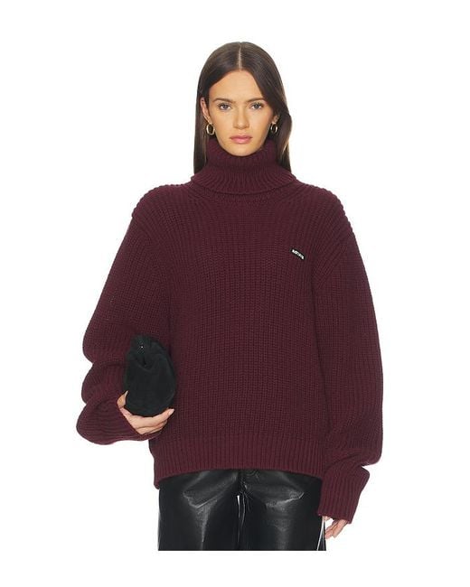 ROTATE BIRGER CHRISTENSEN Purple Strickpullover Mit Rollkragen