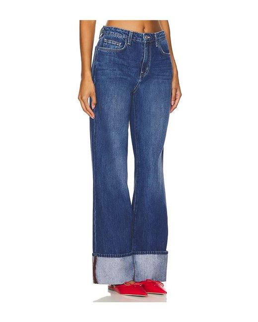 L'Agence Blue Miley Wide Leg Jeans