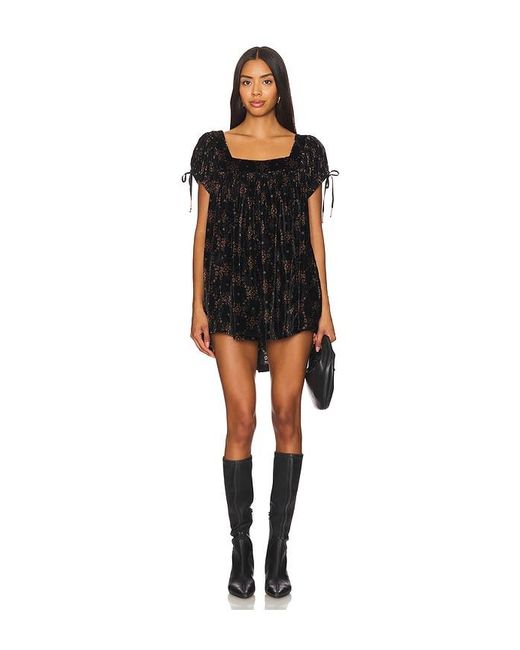 Free People Velvet Summer Camp チュニックドレス Black