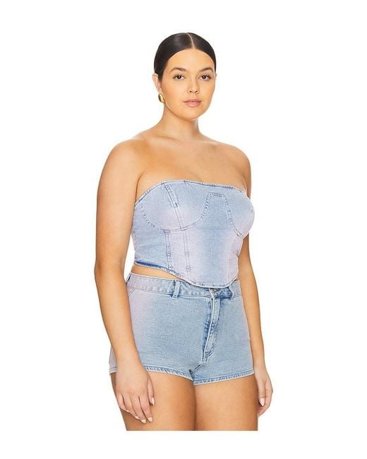 AFRM Blue Reid Bustier