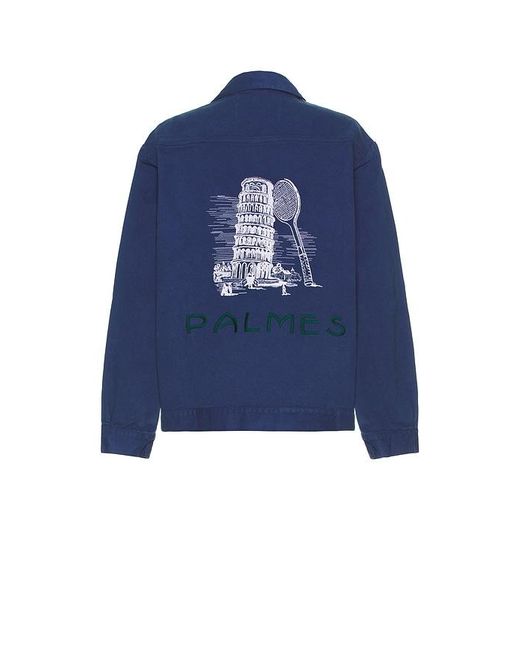 Palmes Blue Zip Jacket for men