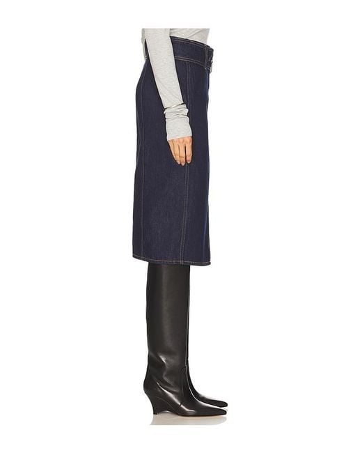 GRLFRND Blue Norma Midi Skirt