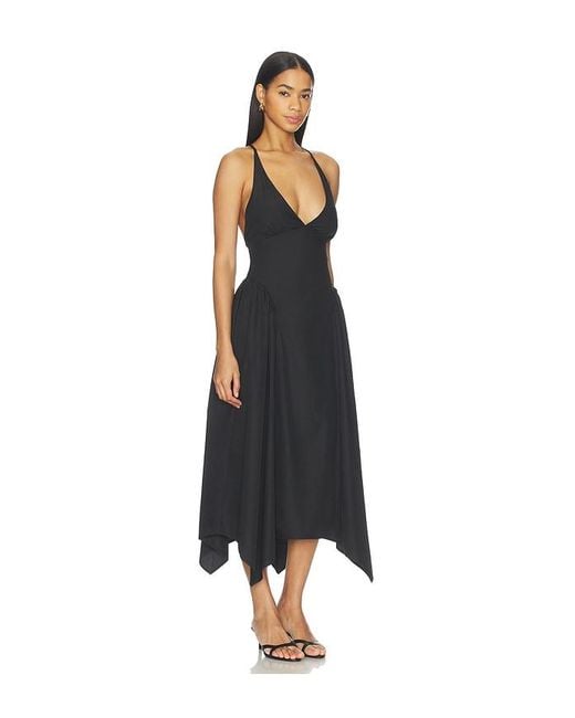 ALL THE WAYS Black Laren Midi Dress