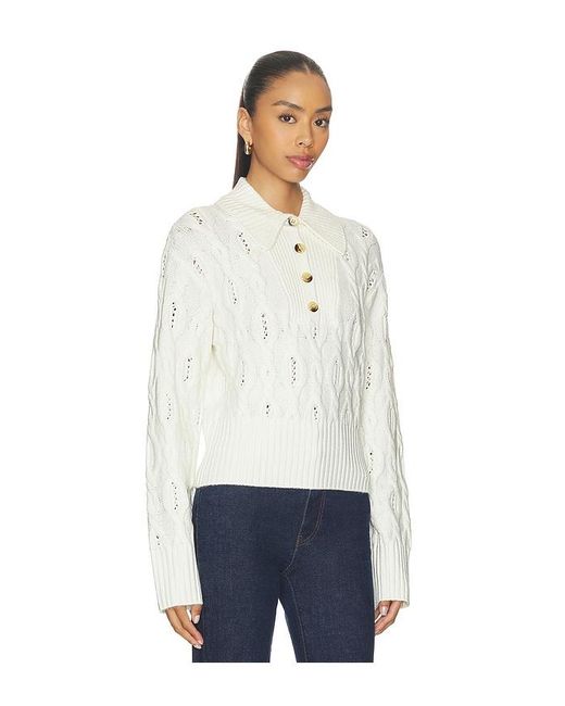 LPA White Mia Cable Sweater