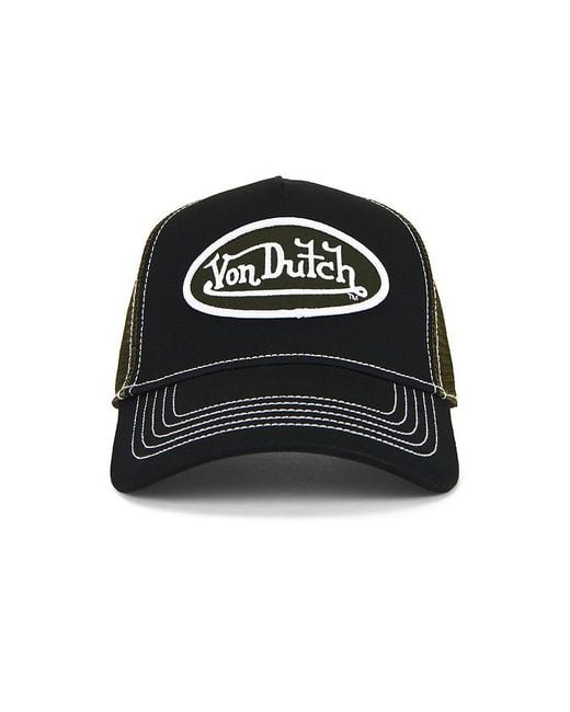 Von Dutch Black Staple Trucker Hat for men