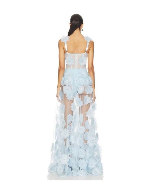 Bronx and Banco Blue Rosalie Floral Gown