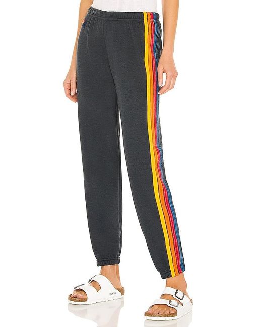 Aviator Nation Black 5 Stripe Sweatpant