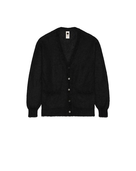 vowels Black Mohair Cardigan for men