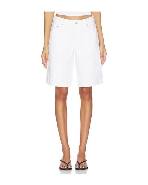 Levi's White Baggy Dad Jort