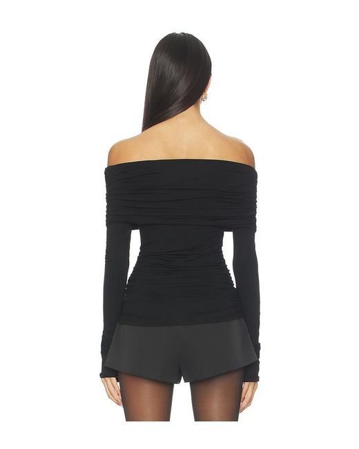 ALL THE WAYS Black Velika Off Shoulder Top