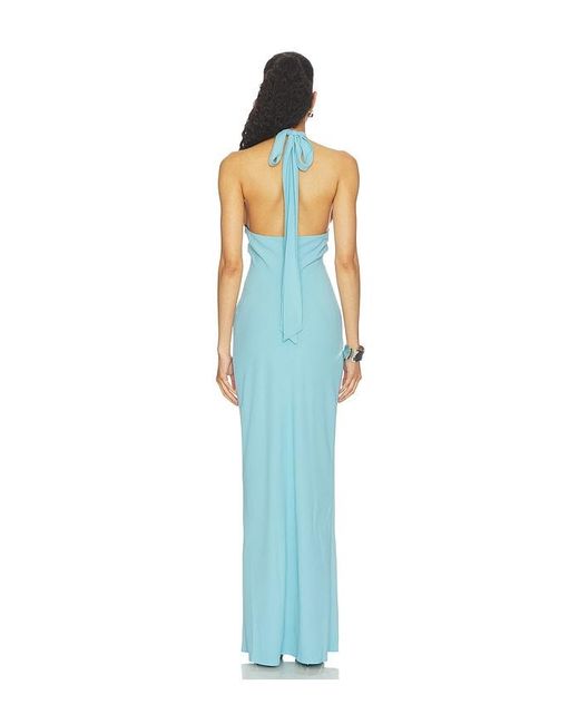 Amanda Uprichard Blue Samara Maxi Dress