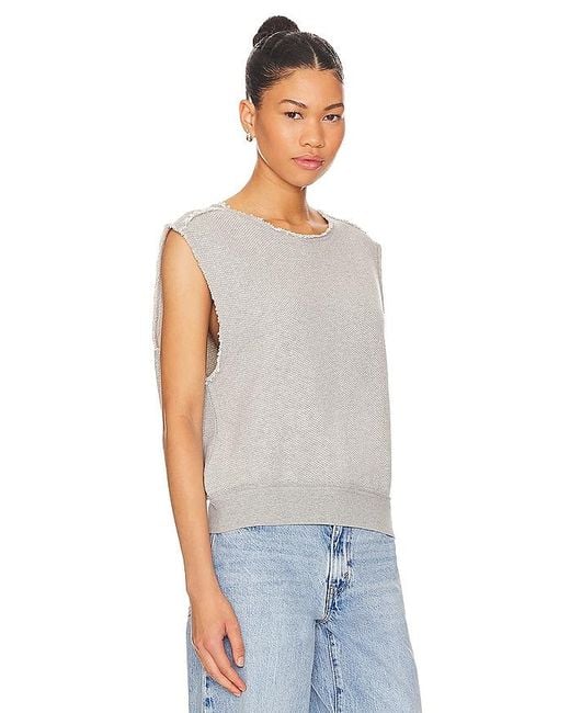Free People Blue SHIRT SO EASY MUSCLE