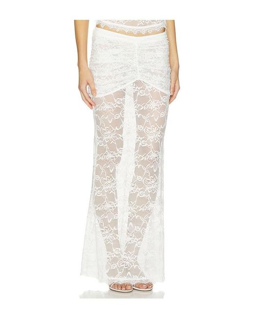 OW Collection White Selah Maxi Skirt