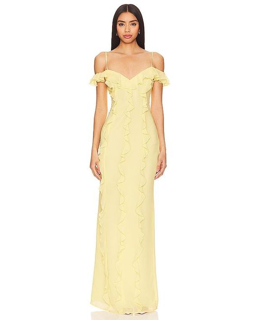Lovers + Friends Yellow Marisol Gown