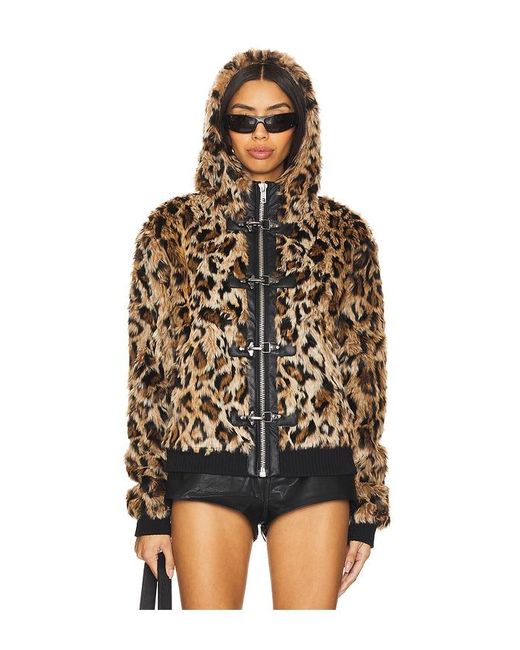Jaded London Hooded Mendoza Faux Fur Jacket in Black | Lyst