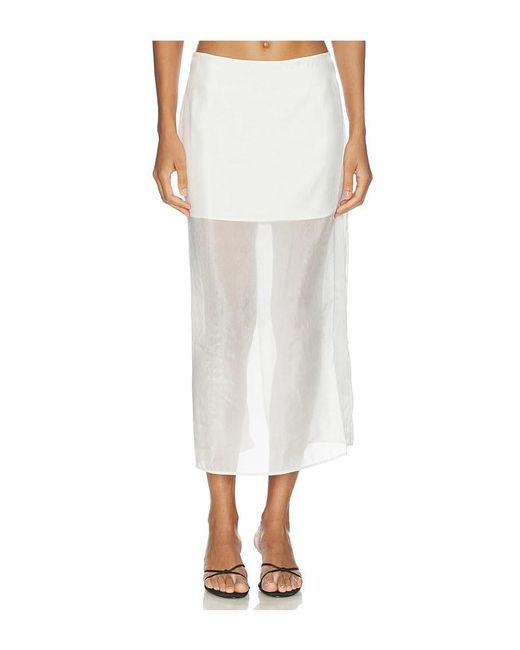 Sans Faff White Cove Silk Skirt