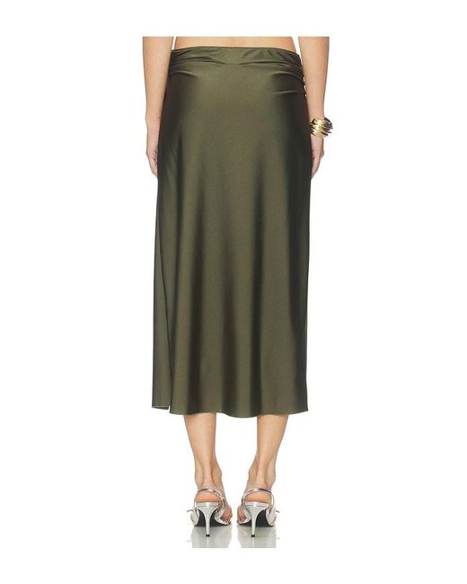Jonathan Simkhai Green Kora Wrap Midi Skirt