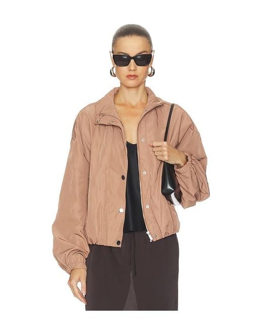 WeWoreWhat Natural Funnel Neck Bomber Jacket