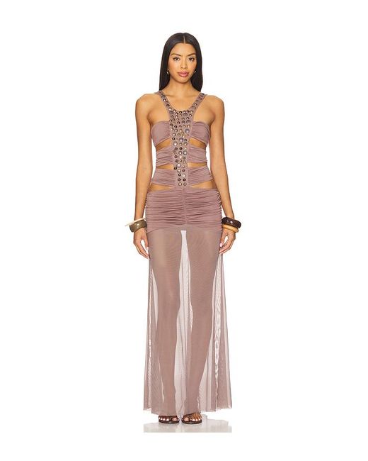 Jaded London Purple Kleid Hadassa Hand-Beaded Maxi