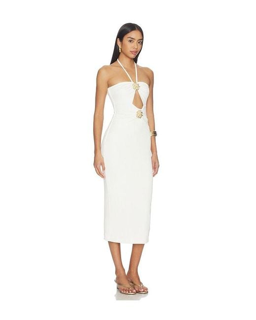PATBO White Luna Knit Midi Dress