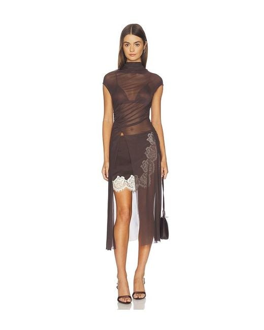 Bec & Bridge Brown Eva Split Tunic Top