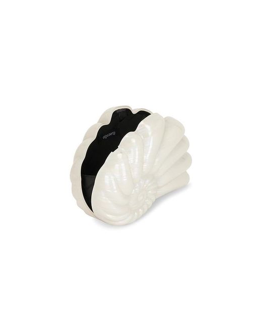 Olga Berg White Ava Pearl Shell Clutch