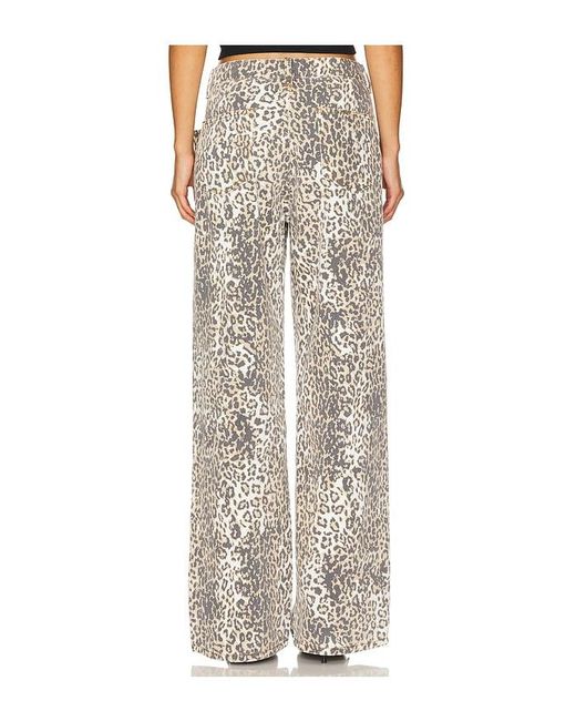 Lioness White Rigid Leopard Print Boyfriend Jeans