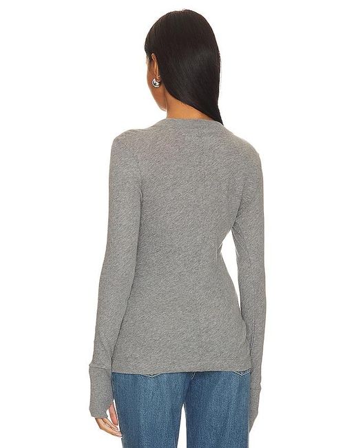 Enza Costa Blue Cashmere Easy Cuffed Crew