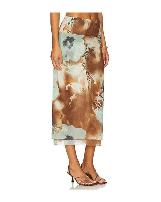 Free People Multicolor Sunset Mesh Maxi Skirt