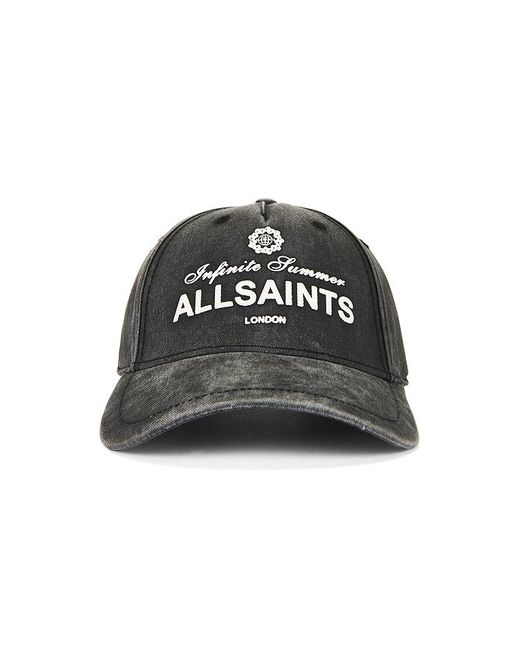 AllSaints Black Infinite Summer Wash Baseball Cap for men