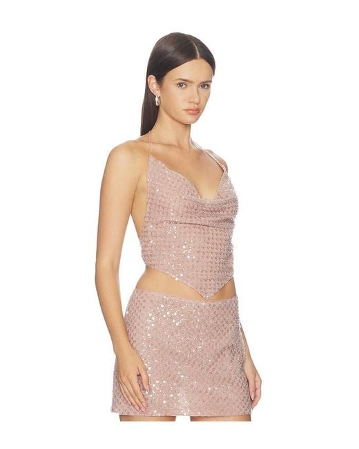 retroféte Pink Bethely Sequin Top