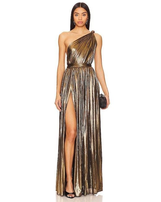 Bronx and Banco Multicolor Goddess One Shoulder Gown