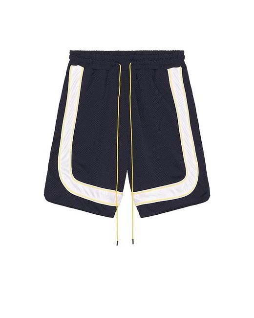 Rhude Blue Mesh Piping Baggy Track Shorts for men