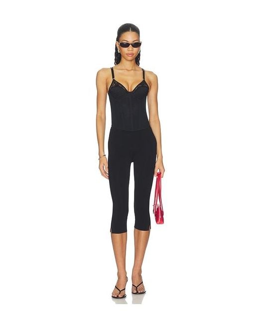 Fleur du Mal Black Topstitch Bebe Bra Bustier Top