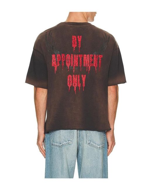 Ed Hardy Black By Appointment Only Eagle Flame Cropped Boxy Tee for men