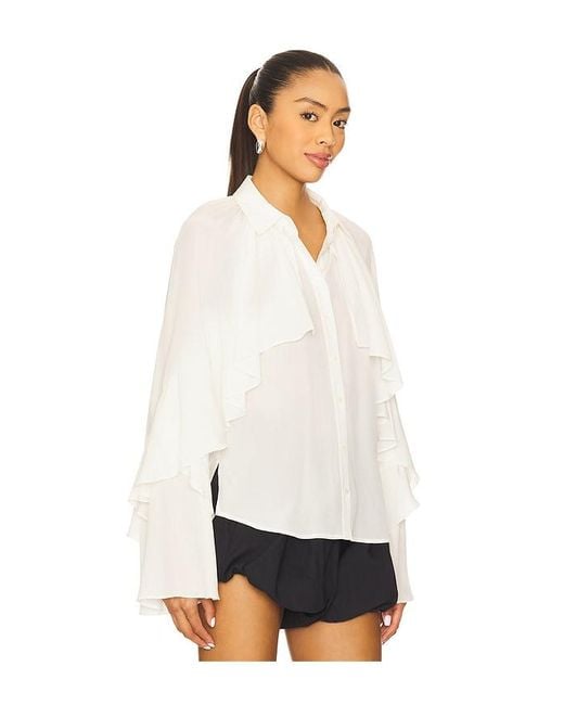 Veronica Beard White Demaris Blouse