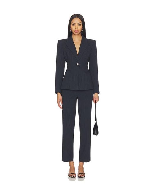 L'Agence Blue Therese Cinched Waist Blazer