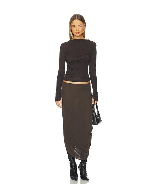 Enza Costa Black Cashmere Twist Top
