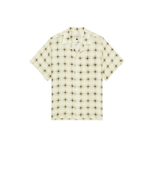 Bather White Ivory Digi Plaid Camp Shirt for men